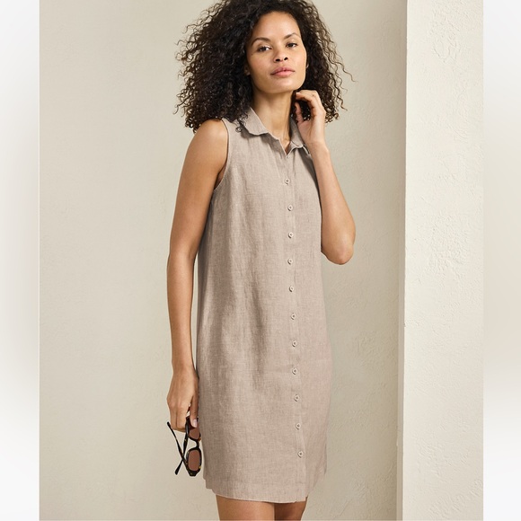 Garnet Hill Dresses & Skirts - Garnet Hill Classic Linen Shirt Dress